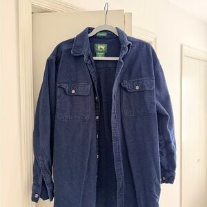Navy Men's 100% Cotton Heavyweight Overshirt Jacket